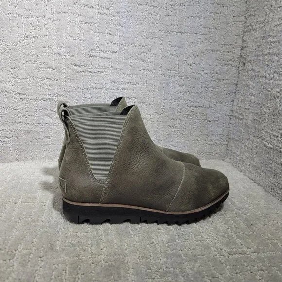 Sorel Harlow Women's Size US 5.5 Gray Leather Chelsea Pull On Ankle Boots NEW - Picture 3 of 9